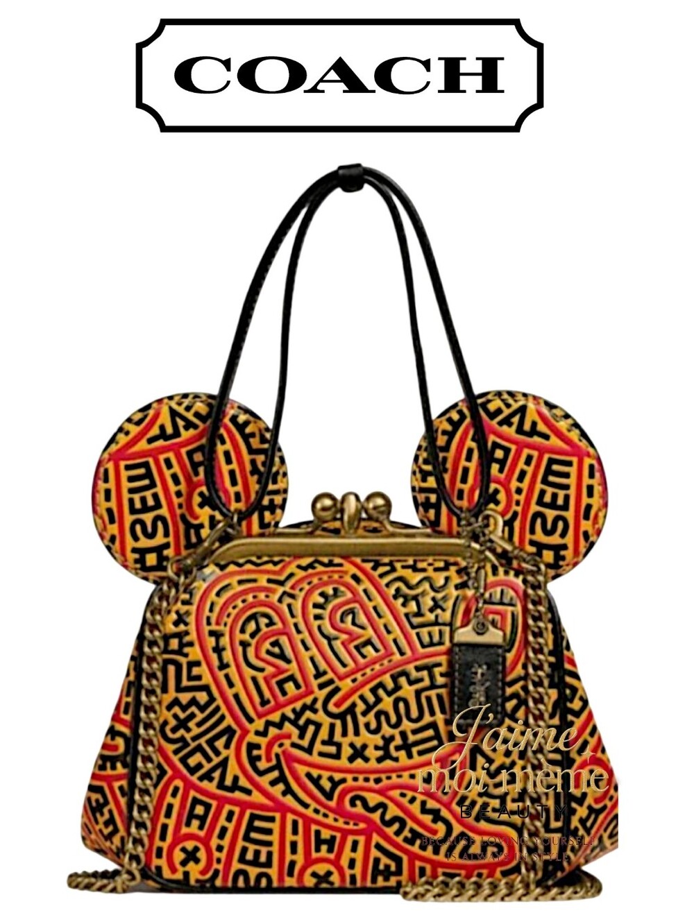 Coach Disney Mickey Kisslock Leather Crossbody Bag - RETAIL Coach- NEW WITH TAGS